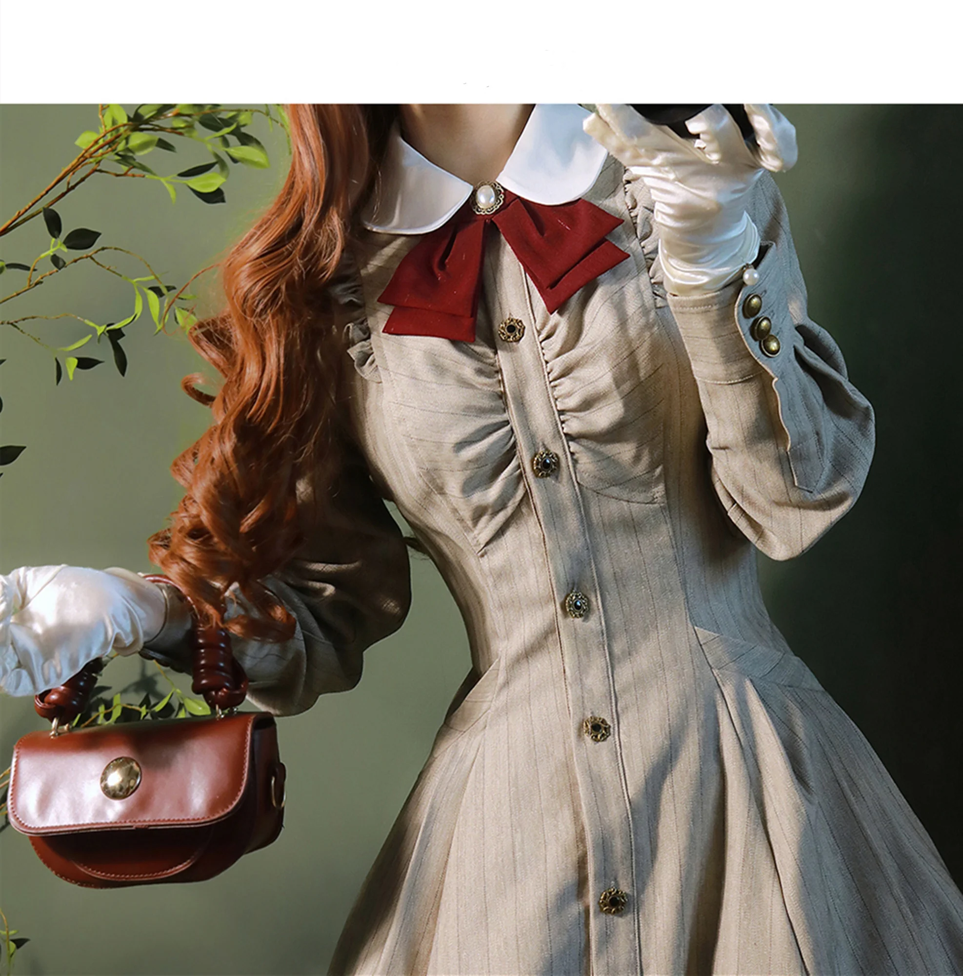 Winter Lolita Classic Front Open Stripe OP - Image 13