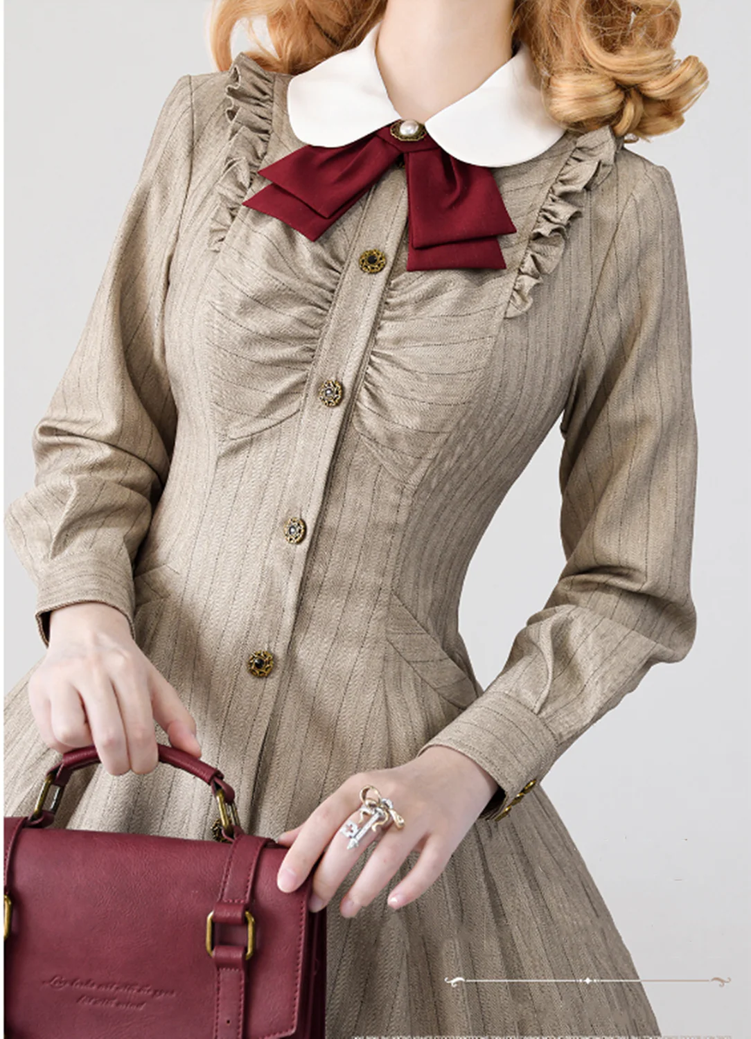Winter Lolita Classic Front Open Stripe OP - Image 14