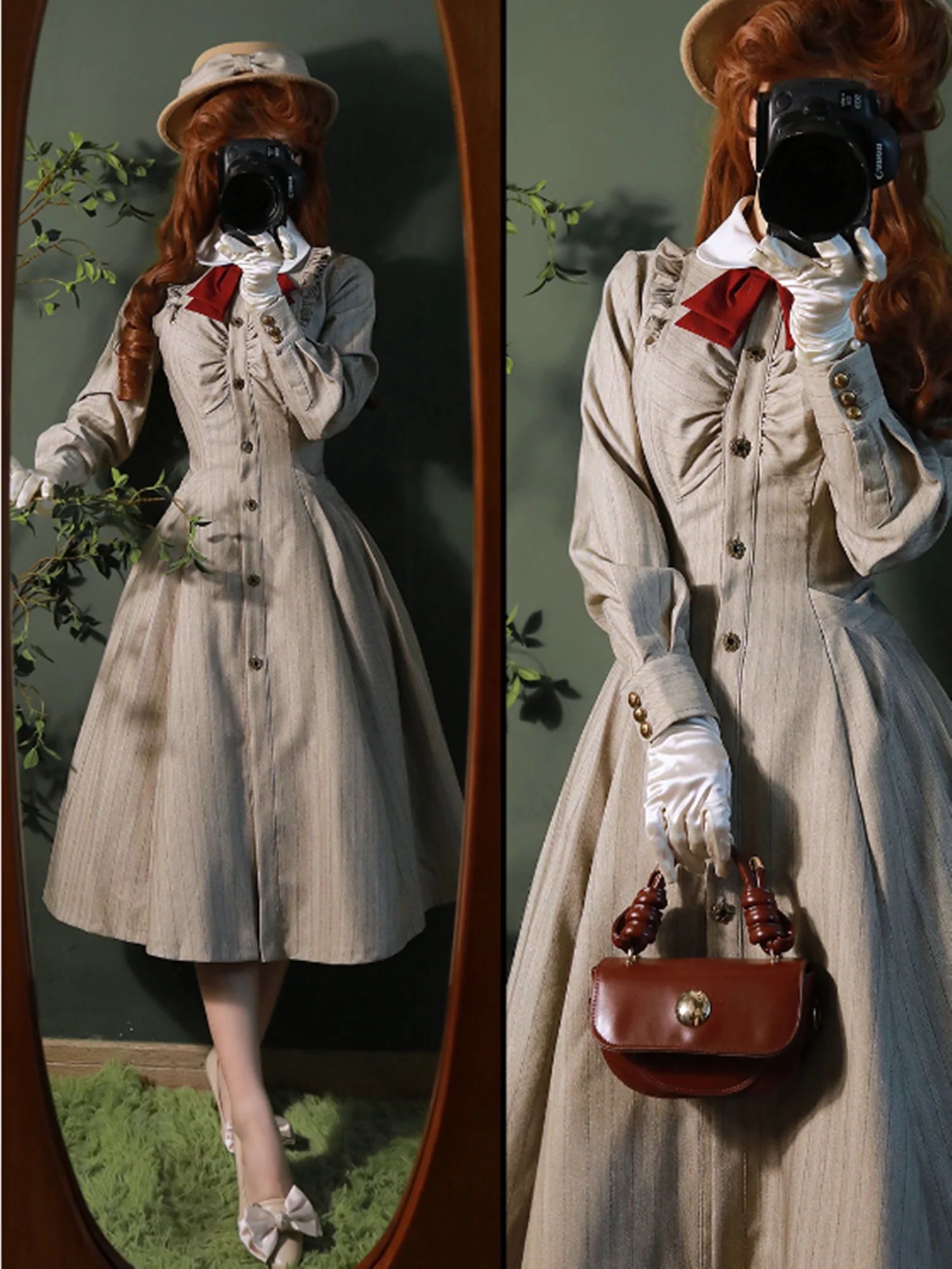 Winter Lolita Classic Front Open Stripe OP - Image 16