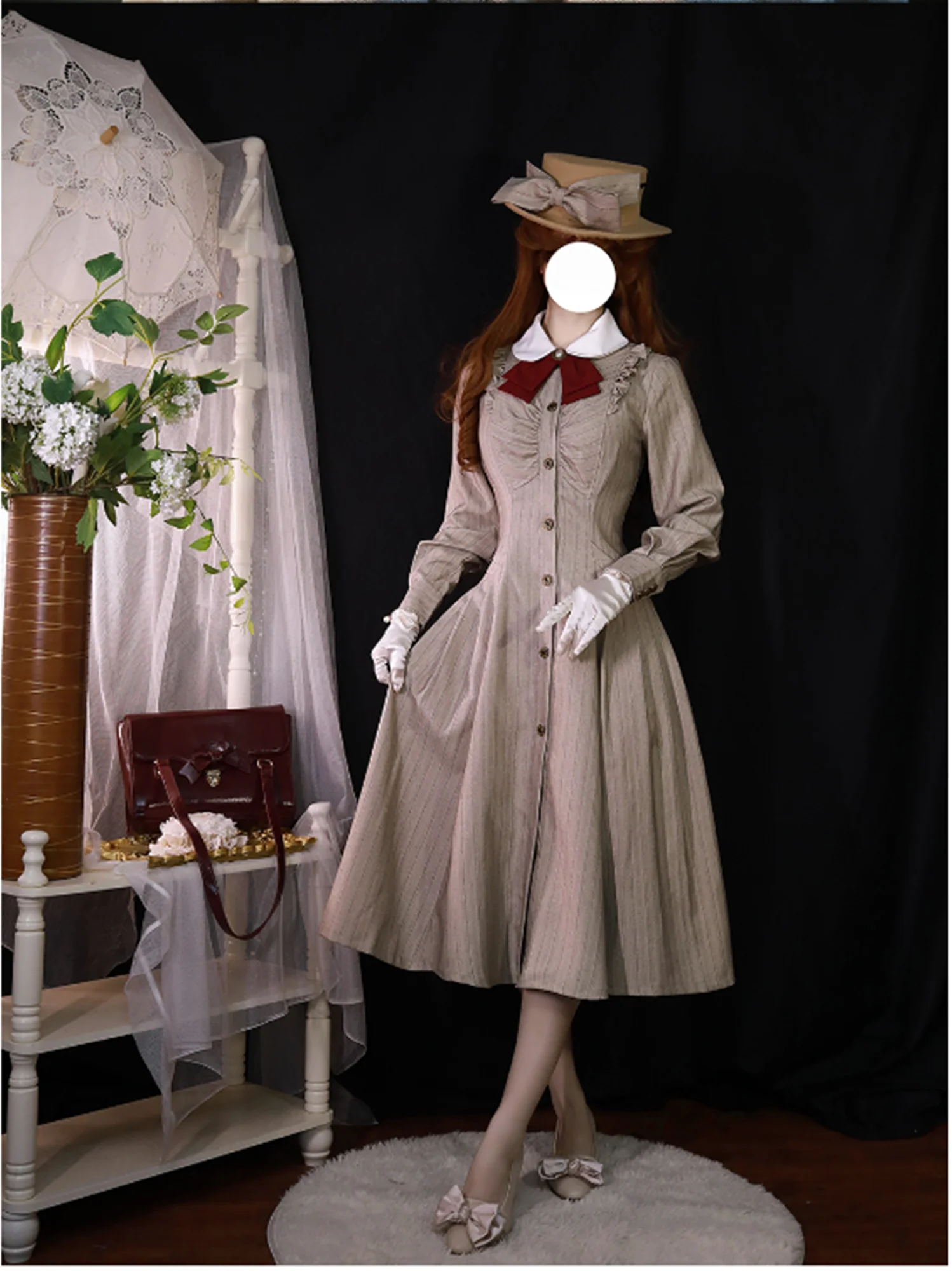Winter Lolita Classic Front Open Stripe OP - Image 18