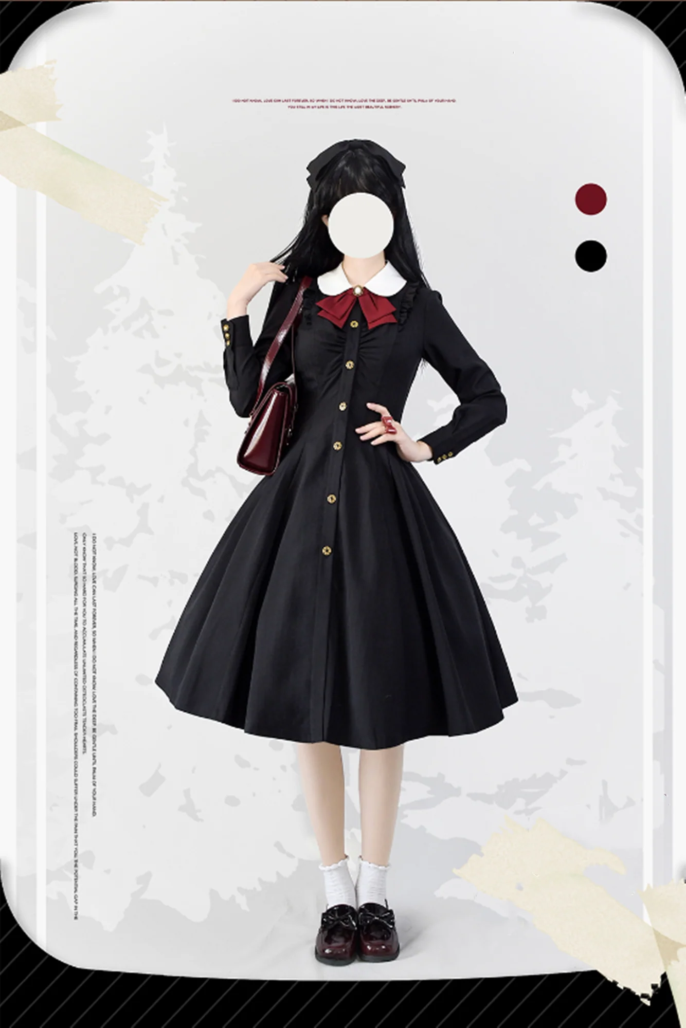 Winter Lolita Classic Front Open Stripe OP - Image 19