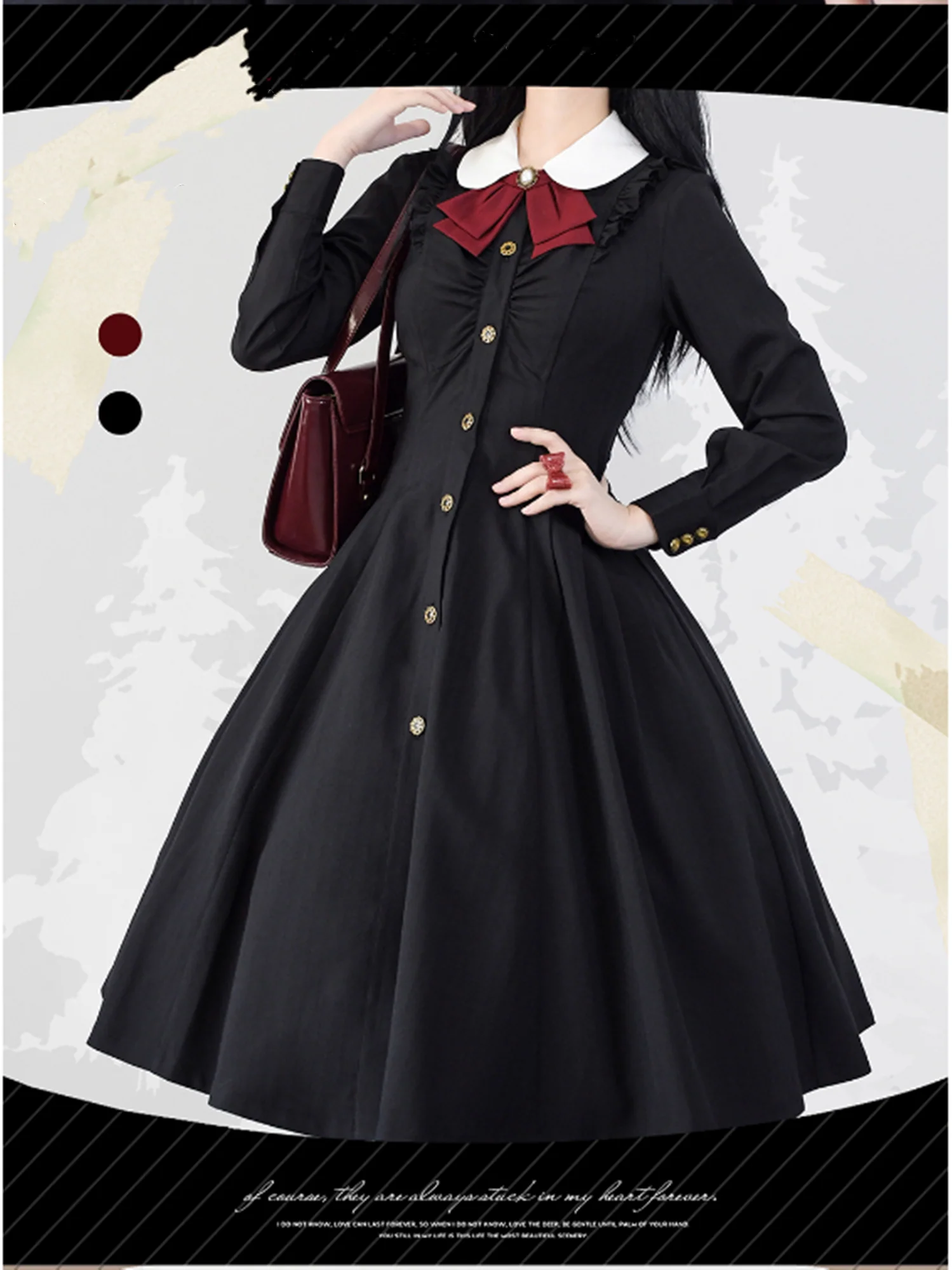 Winter Lolita Classic Front Open Stripe OP - Image 21