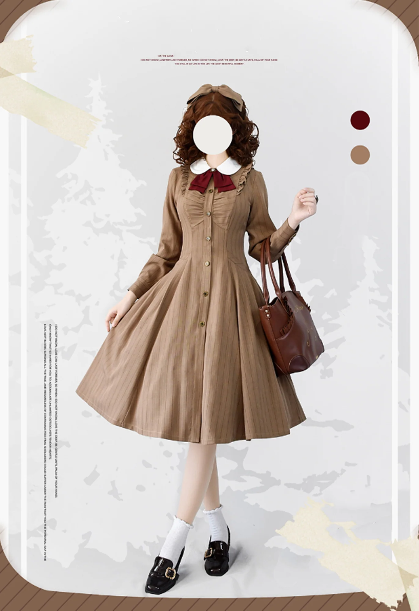 Winter Lolita Classic Front Open Stripe OP - Image 22