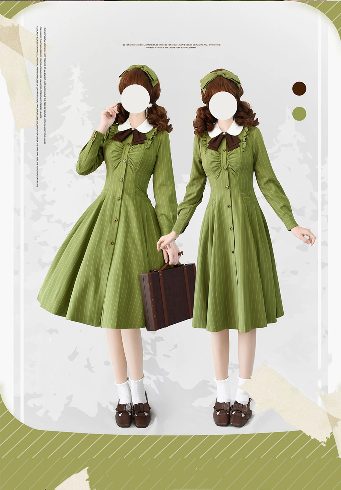 Winter Lolita Classic Front Open Stripe OP - Image 23