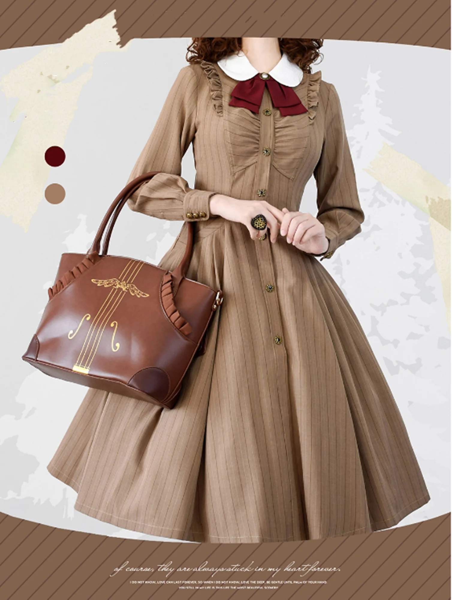 Winter Lolita Classic Front Open Stripe OP - Image 24