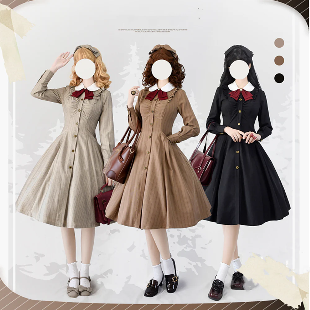 Winter Lolita Classic Front Open Stripe OP - Image 26