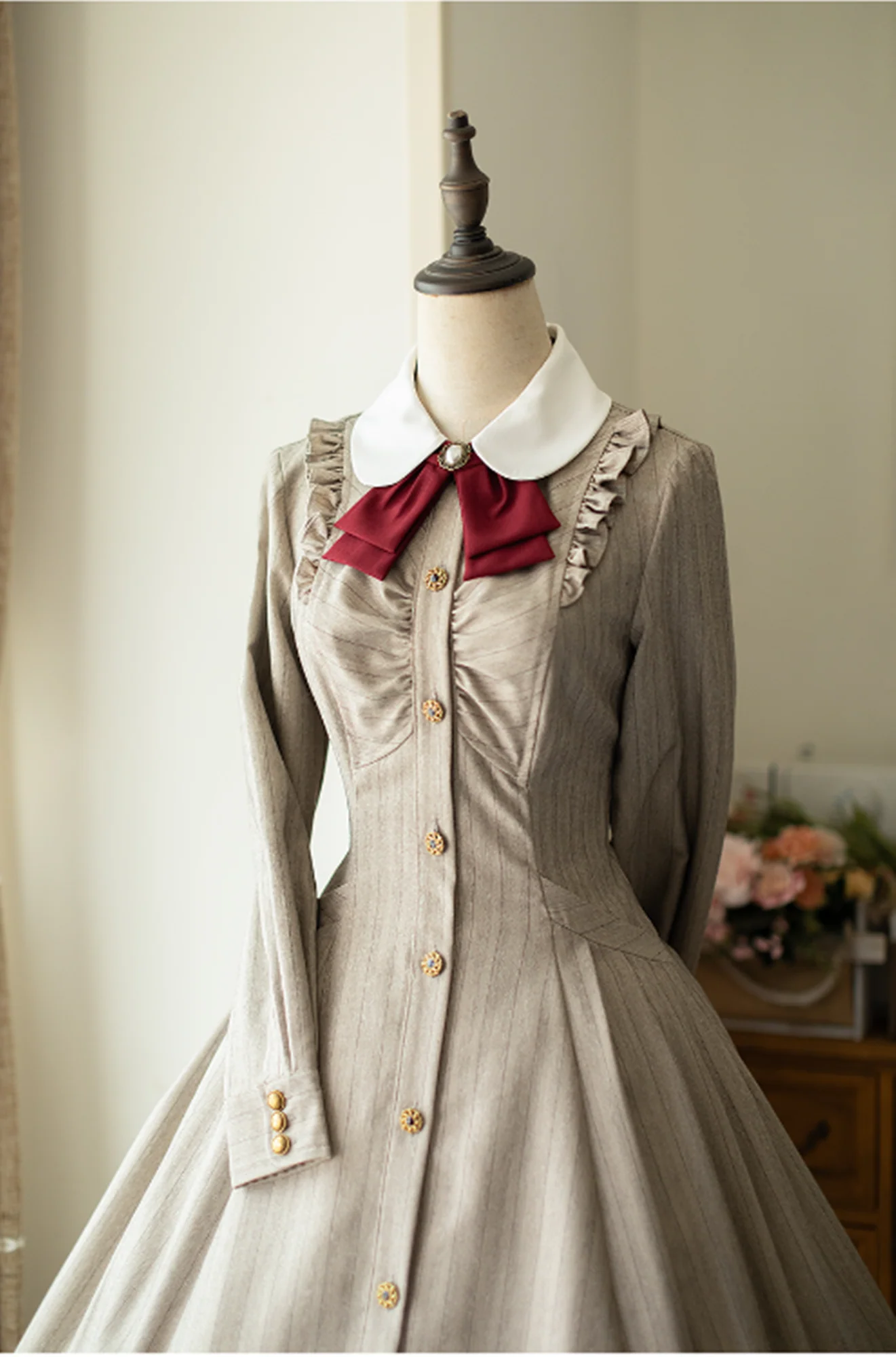 Winter Lolita Classic Front Open Stripe OP - Image 27