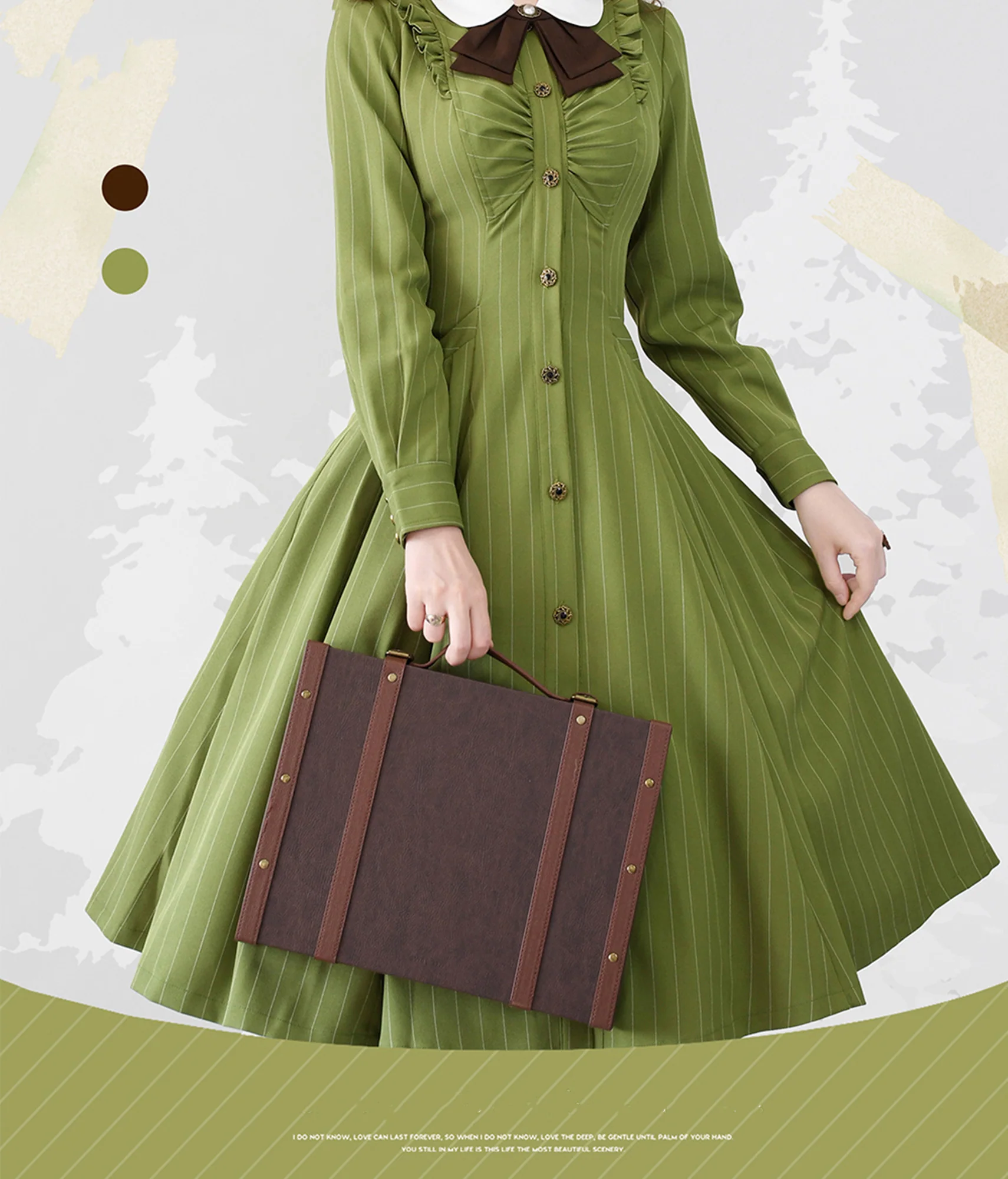 Winter Lolita Classic Front Open Stripe OP - Image 4