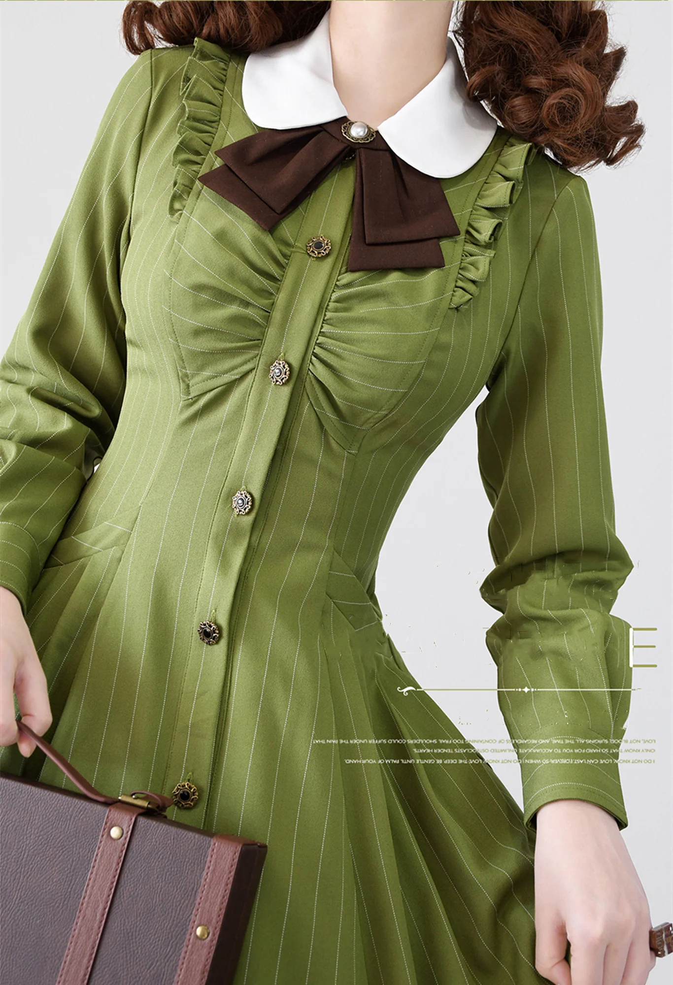 Winter Lolita Classic Front Open Stripe OP - Image 5