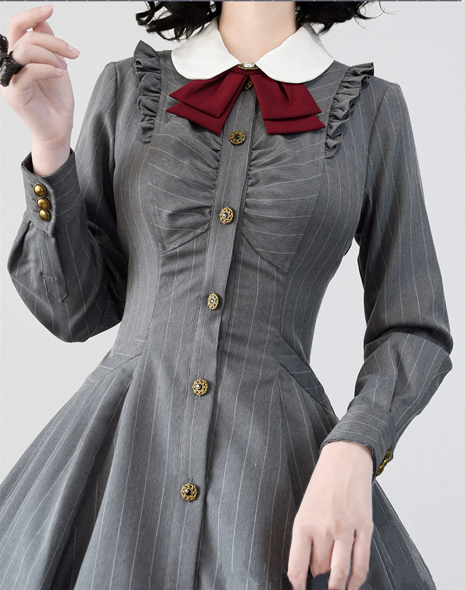 Winter Lolita Classic Front Open Stripe OP - Image 7