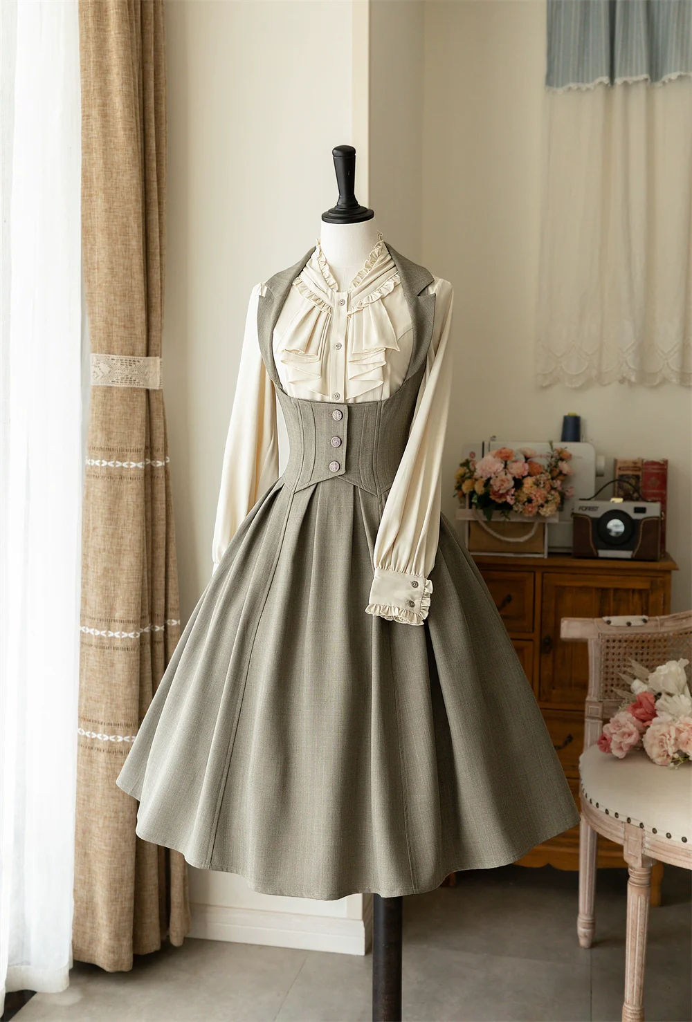 Retro Elegant Lolita Jumper Dress Bustier Multicolor - Image 3