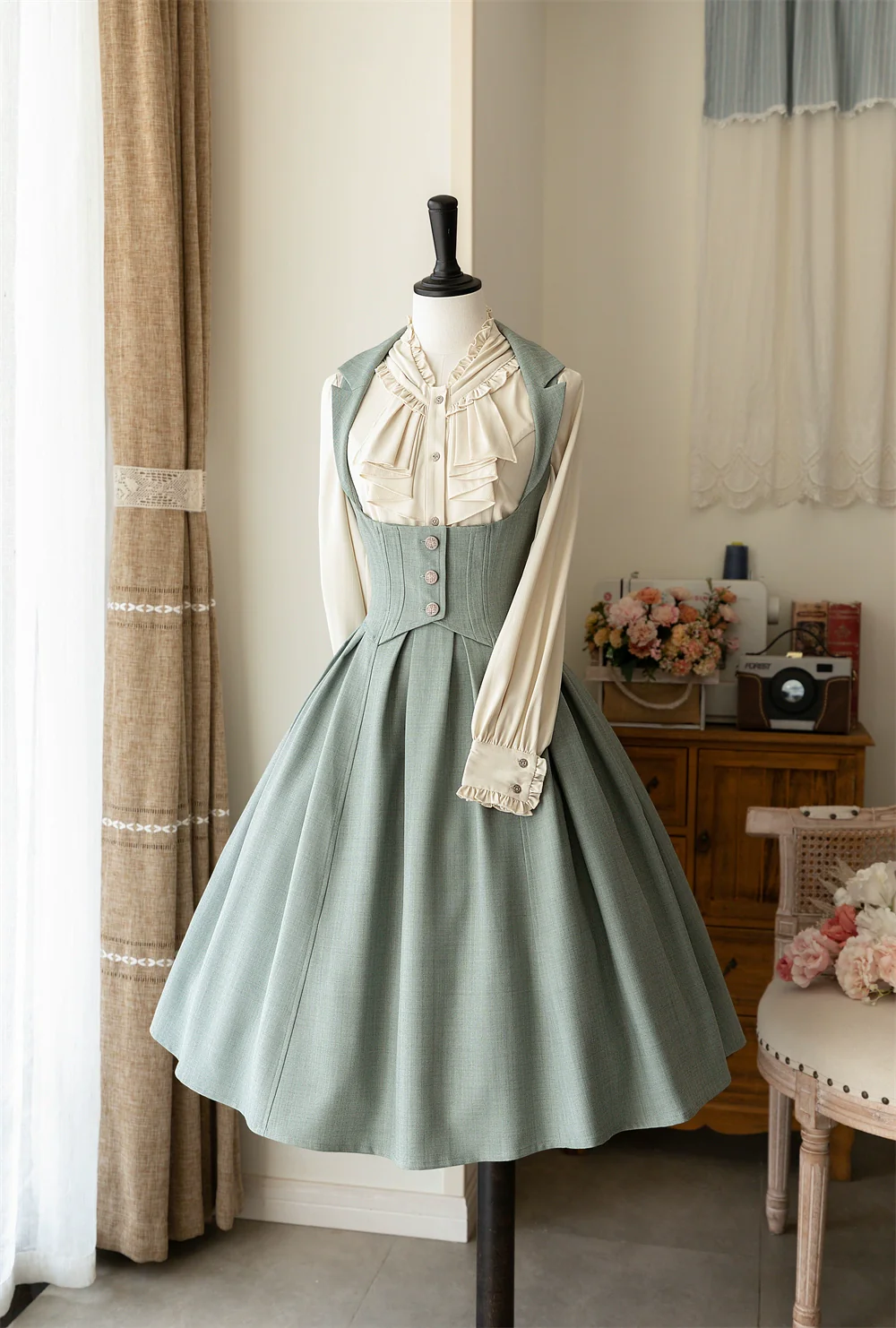 Retro Elegant Lolita Jumper Dress Bustier Multicolor - Image 5