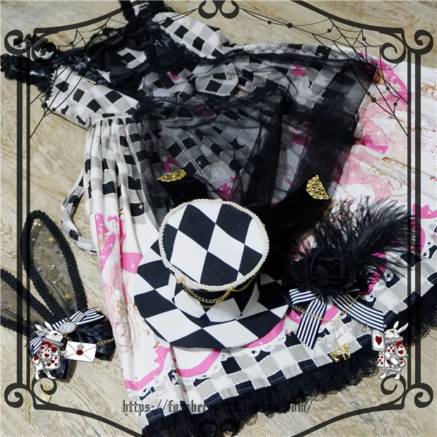 Fox cherry - Lolita Alice Clock Rabbit Ear Tulle Top Hat - Image 11