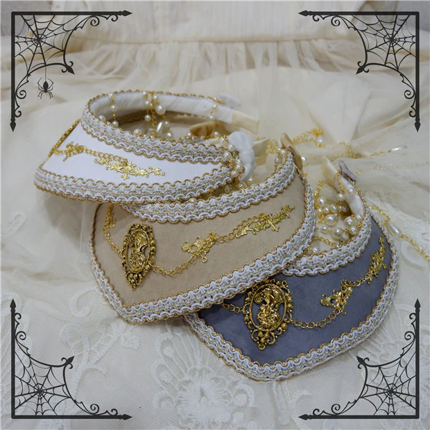Foxcherry - Retro Lolita Gorgeous Bead Chain Headdress Multicolors - Image 22