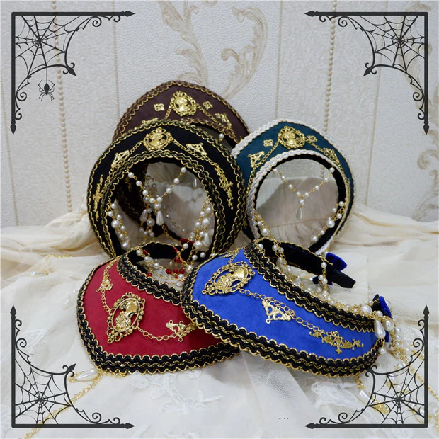 Foxcherry - Retro Lolita Gorgeous Bead Chain Headdress Multicolors - Image 25