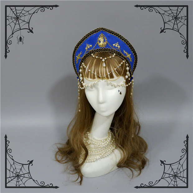 Foxcherry - Retro Lolita Gorgeous Bead Chain Headdress Multicolors - Image 8