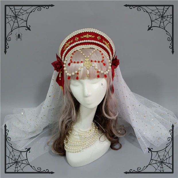 Lolita Palace Retro Gorgeous Flowers Headdress - Image 21
