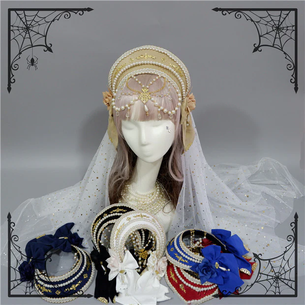 Lolita Palace Retro Gorgeous Flowers Headdress - Image 5