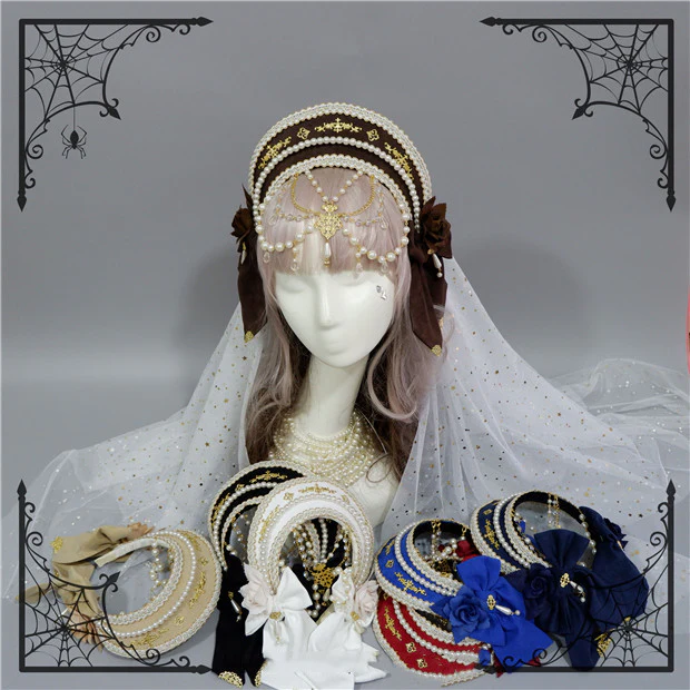 Lolita Palace Retro Gorgeous Flowers Headdress - Image 6