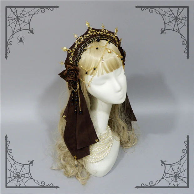 Foxcherry-Palace Retro Gorgeous Lolita headdress Multicolors - Image 13