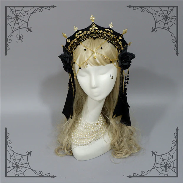 Foxcherry-Palace Retro Gorgeous Lolita headdress Multicolors - Image 14