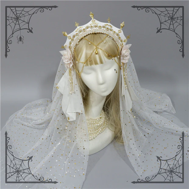Foxcherry-Palace Retro Gorgeous Lolita headdress Multicolors - Image 15