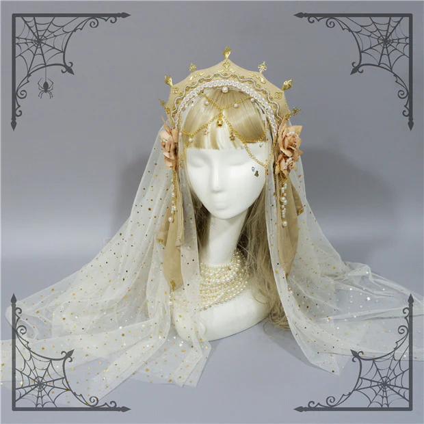 Foxcherry-Palace Retro Gorgeous Lolita headdress Multicolors - Image 16