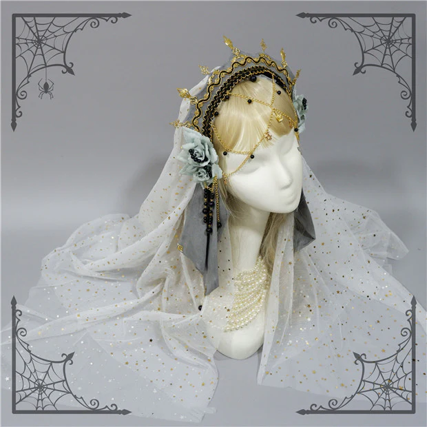 Foxcherry-Palace Retro Gorgeous Lolita headdress Multicolors - Image 17