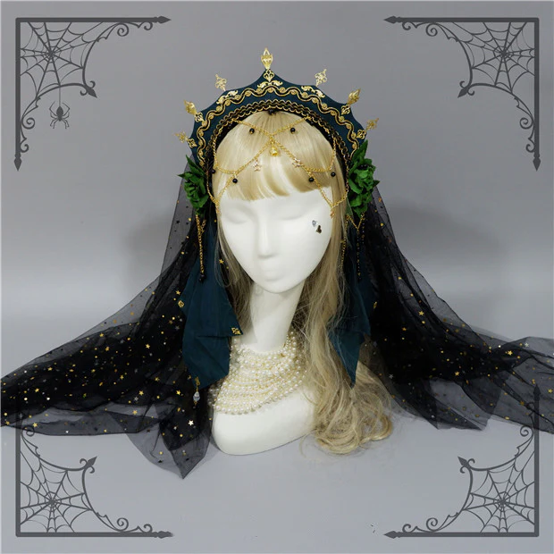 Foxcherry-Palace Retro Gorgeous Lolita headdress Multicolors - Image 18