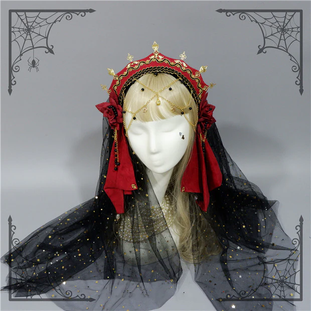 Foxcherry-Palace Retro Gorgeous Lolita headdress Multicolors - Image 21