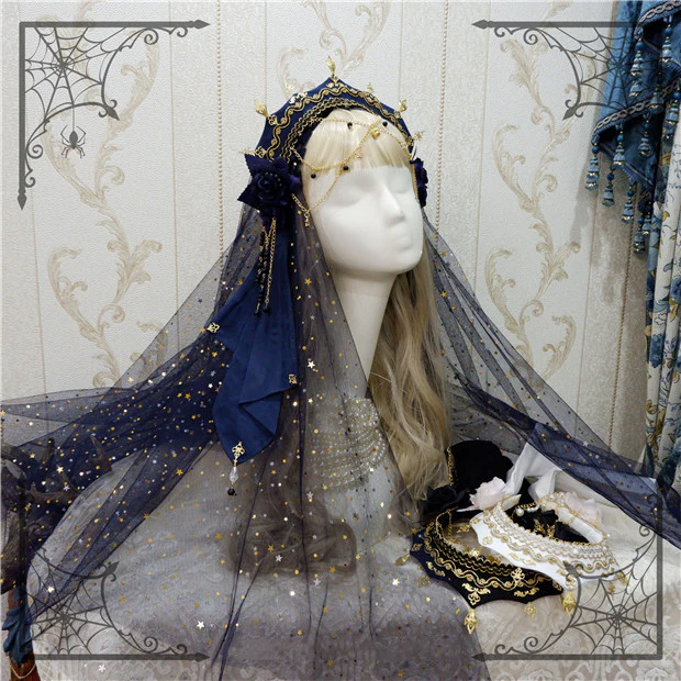 Foxcherry-Palace Retro Gorgeous Lolita headdress Multicolors - Image 5