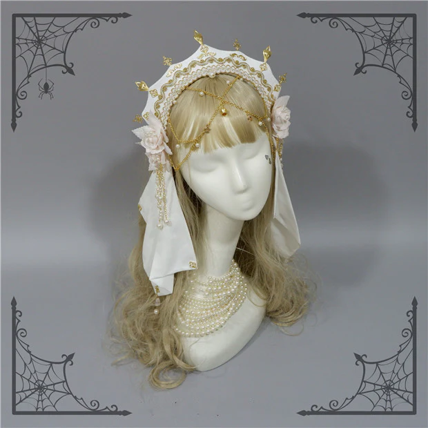 Foxcherry-Palace Retro Gorgeous Lolita headdress Multicolors - Image 6