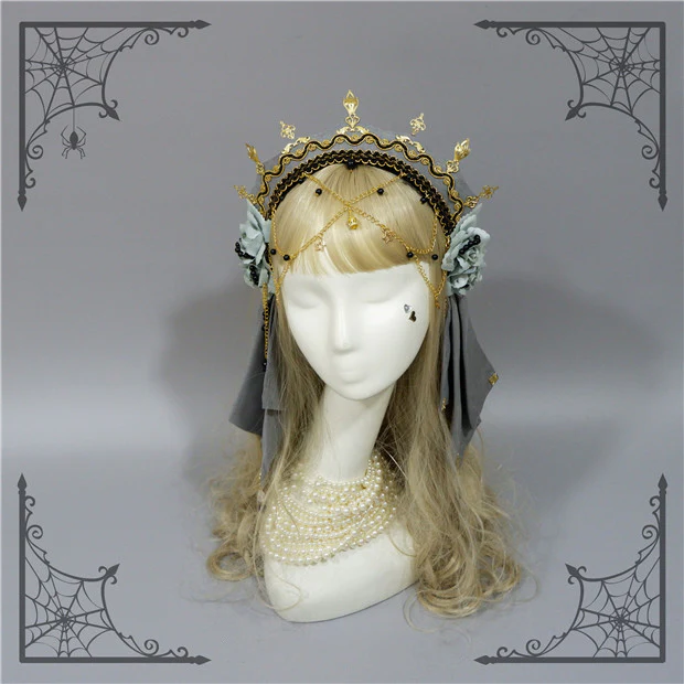 Foxcherry-Palace Retro Gorgeous Lolita headdress Multicolors - Image 8