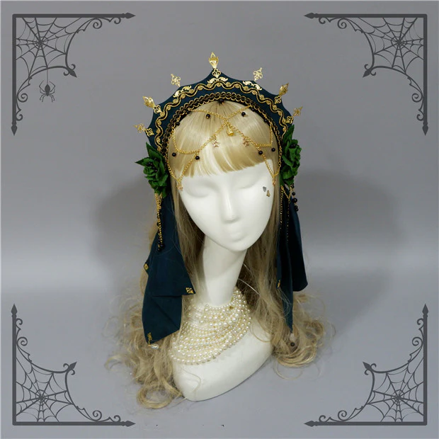 Foxcherry-Palace Retro Gorgeous Lolita headdress Multicolors - Image 9