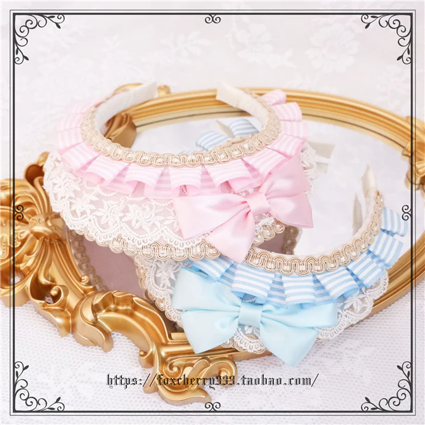 Foxcherry-Sweet Lolita Striped Maid Headdress Multicolors - Image 10