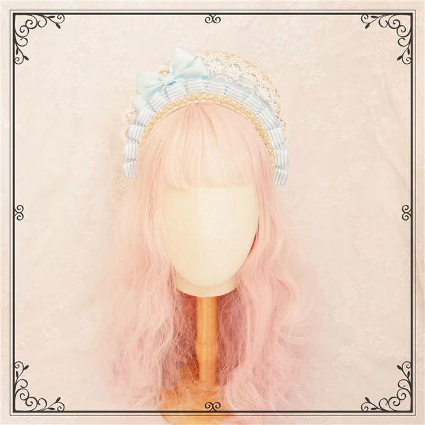 Foxcherry-Sweet Lolita Striped Maid Headdress Multicolors - Image 18