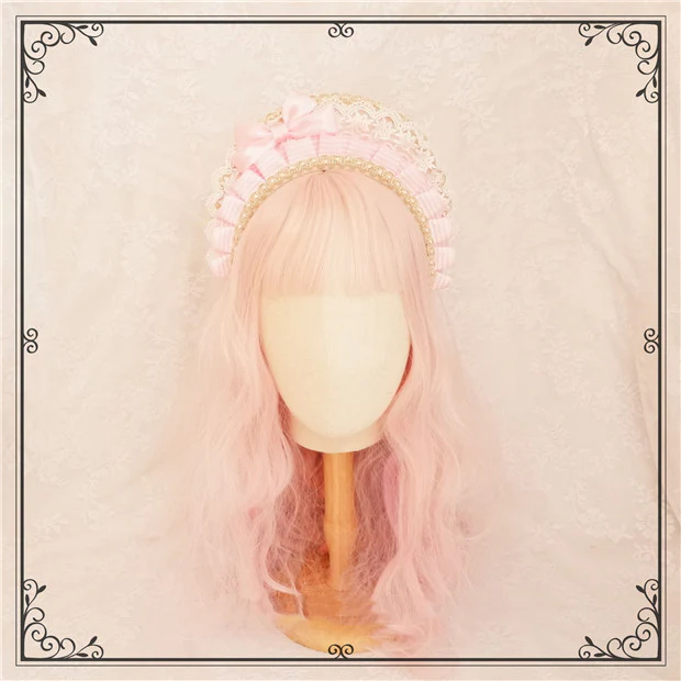 Foxcherry-Sweet Lolita Striped Maid Headdress Multicolors - Image 20