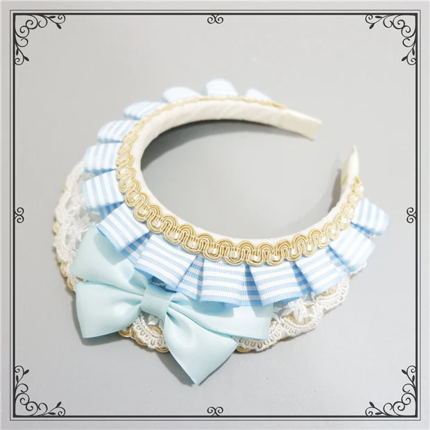 Foxcherry-Sweet Lolita Striped Maid Headdress Multicolors - Image 22