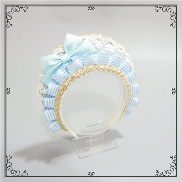 Foxcherry-Sweet Lolita Striped Maid Headdress Multicolors - Image 26