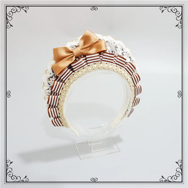 Foxcherry-Sweet Lolita Striped Maid Headdress Multicolors - Image 29