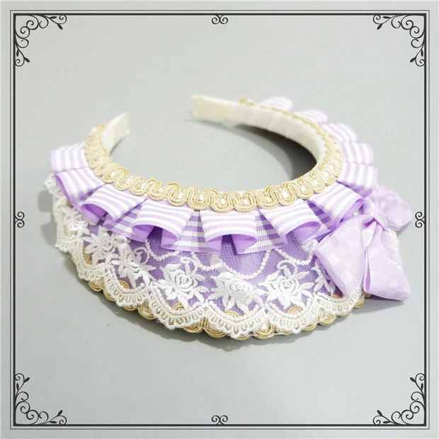 Foxcherry-Sweet Lolita Striped Maid Headdress Multicolors - Image 31