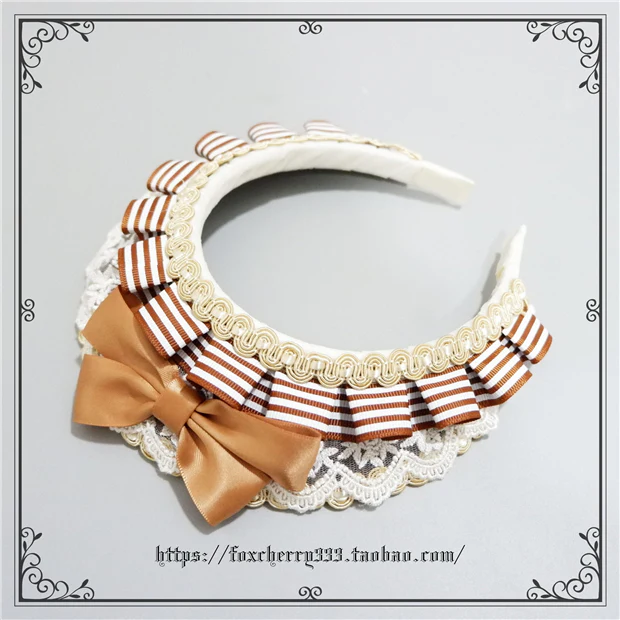 Foxcherry-Sweet Lolita Striped Maid Headdress Multicolors - Image 5