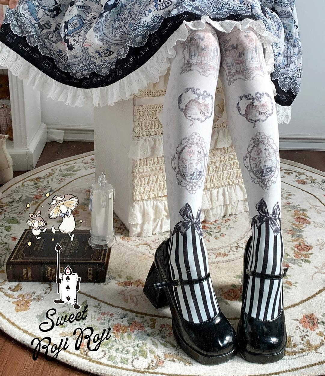 Roji Roji - Frame Printed Lolita Pantyhose - Image 3