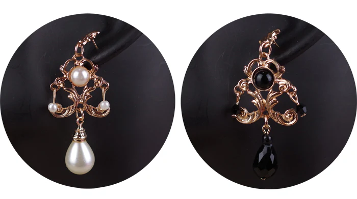 French Lolita Baroque Vintage Pearl Earrings - Image 7