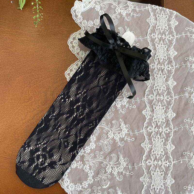 French Style Lolita Socks Mid-calf Lace Socks - Image 8