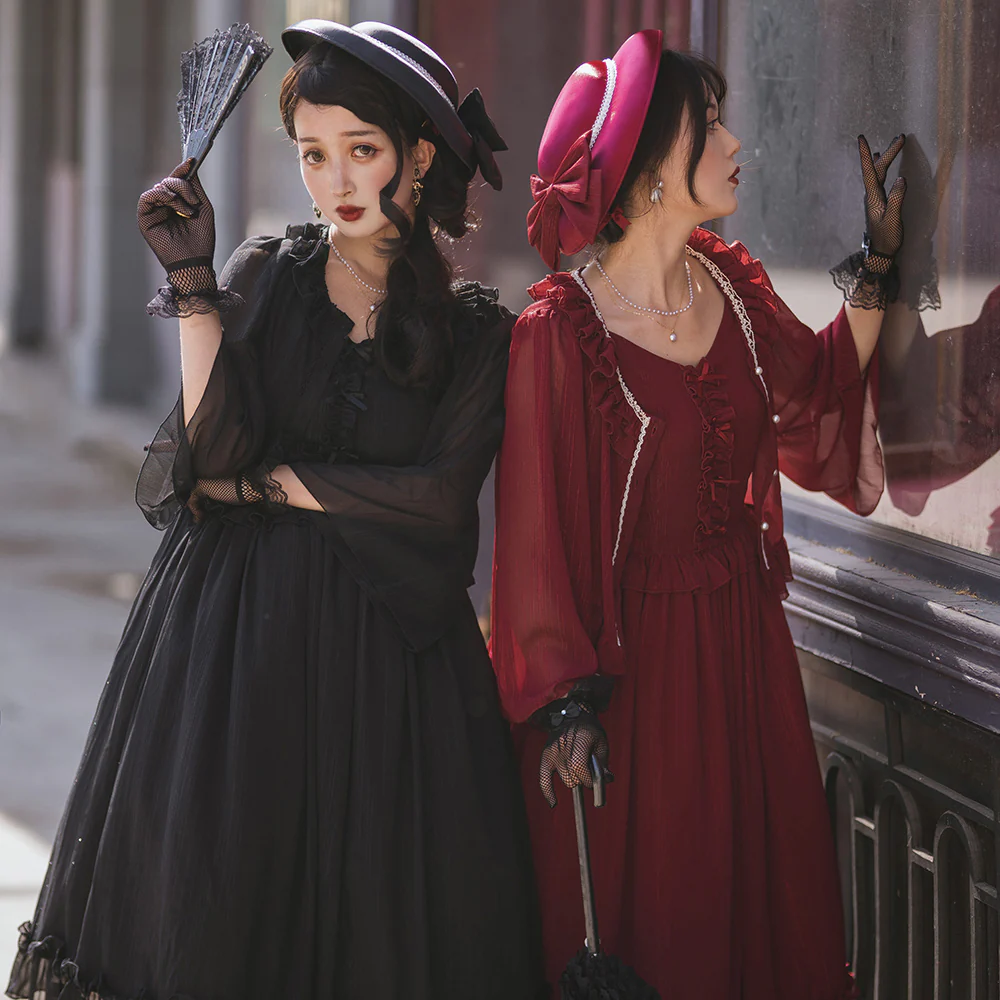 Miss point - Rhine Riverside - French Vintage Chiffon Lolita JSK - Image 9