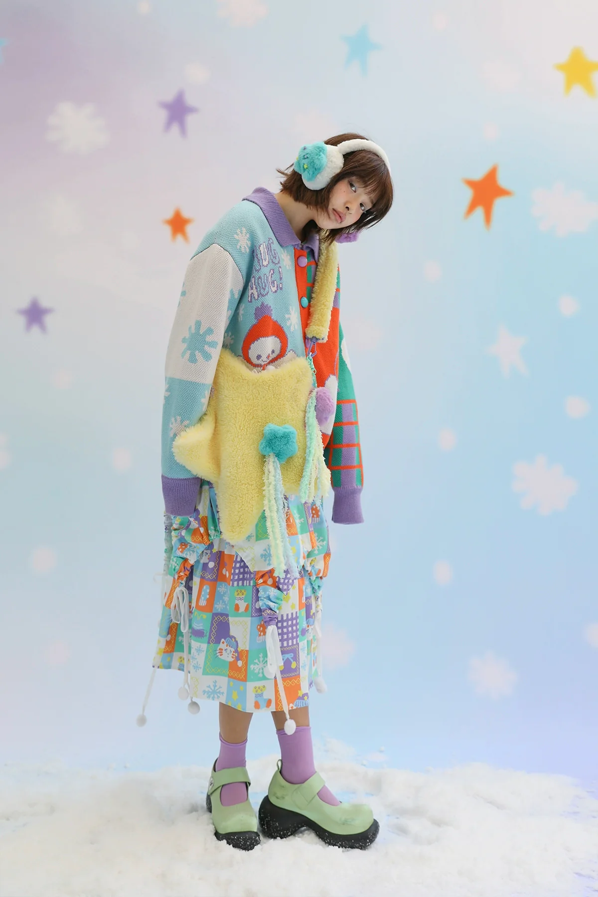 Frufru - Cute Lolita Bag Cartoon Stars Yellow Plush Bag - Image 19