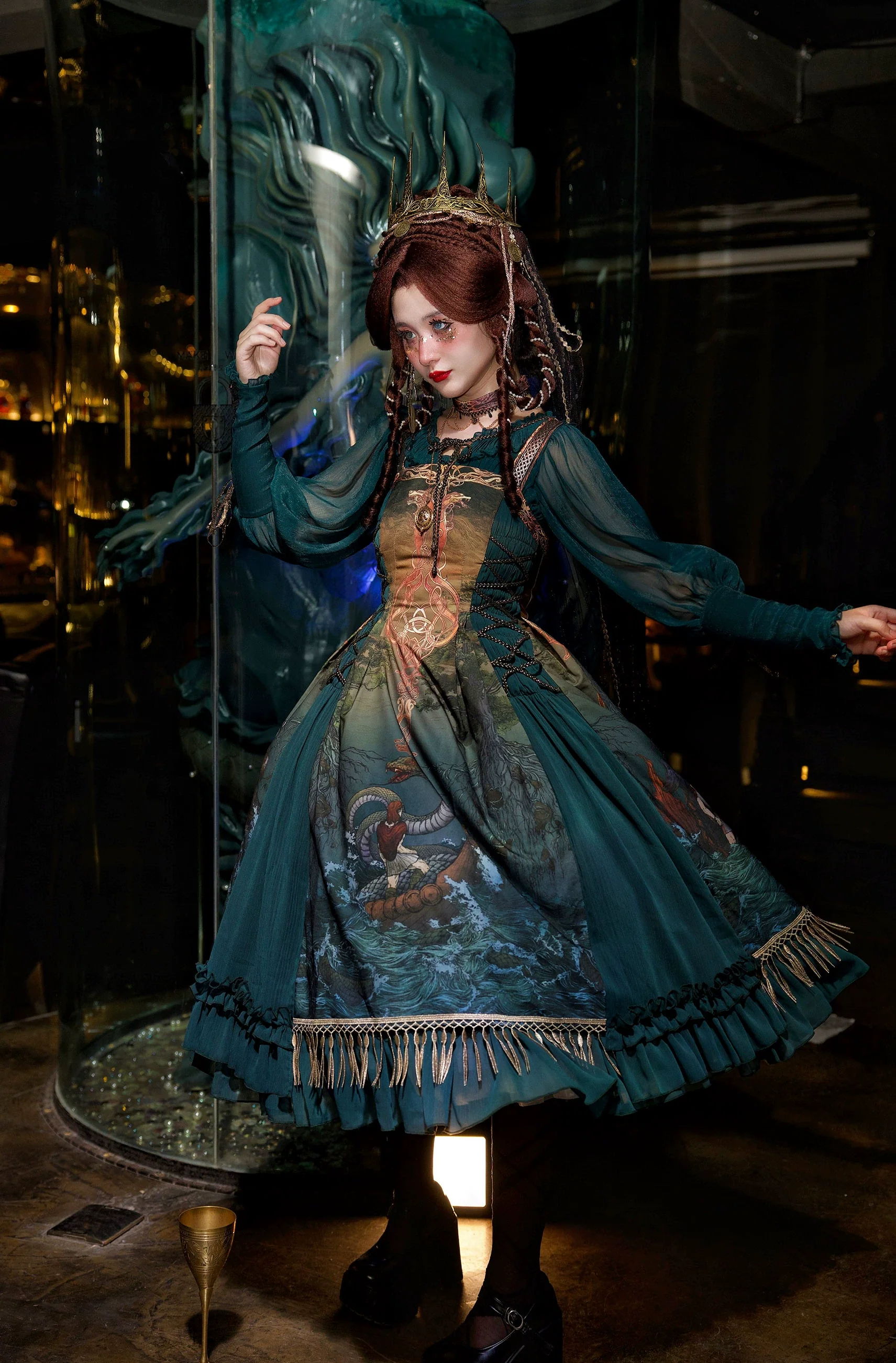 Ragnarok - Nordic Style Loki Lolita JSK SK Dress - Image 5
