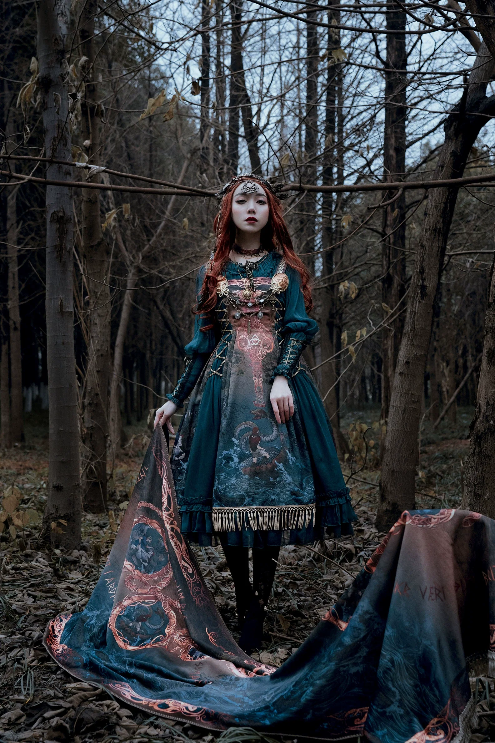 Ragnarok - Nordic Style Loki Lolita JSK SK Dress - Image 8