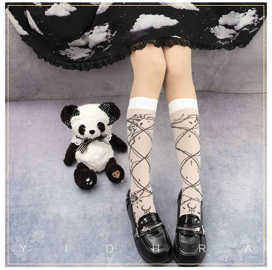 Glass Yarn Gothic Lolita Tights for Tropical Elegance - Image 21